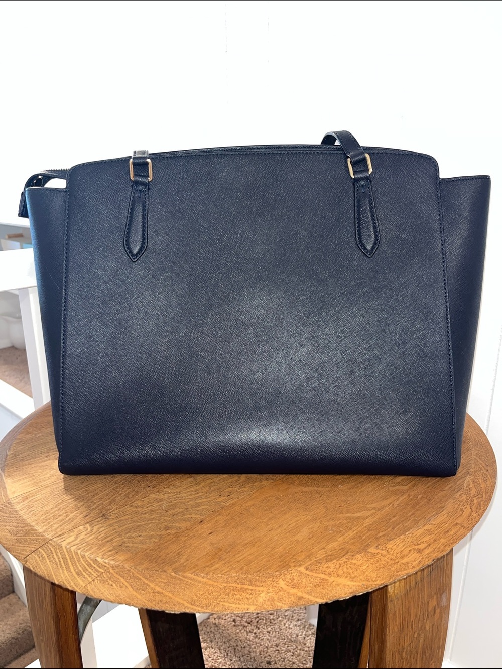 Tory Burch Black Leather Saffiano Tote with Gold Logo - Picture 3 of 5